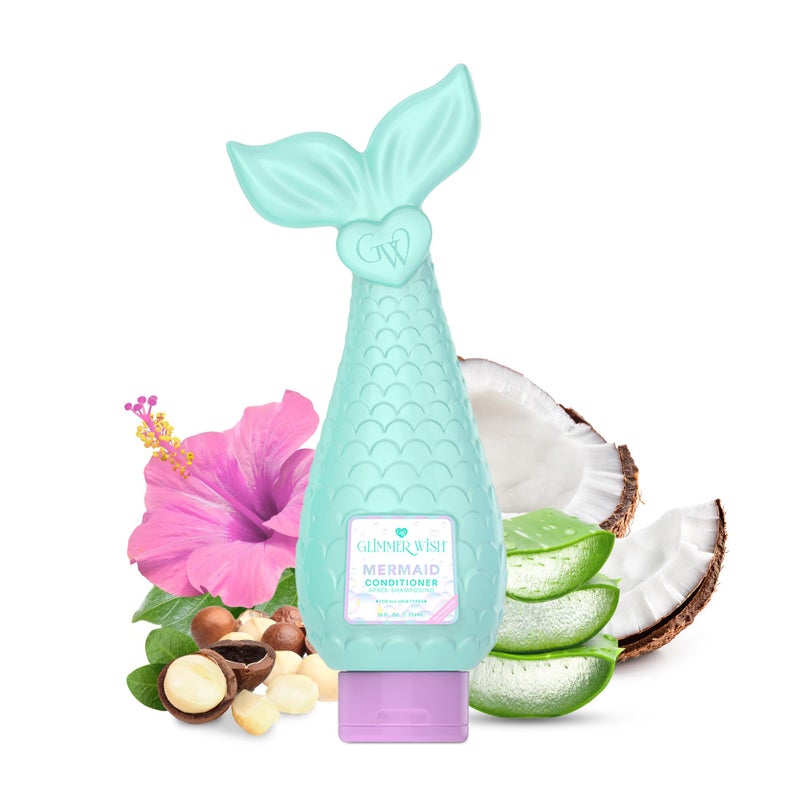 Glimmer Wish Mermaid Kids Conditioner Paraben and Sulfate Free Conditioner for Strong and Smooth Hair Kids Hair Care Tropical Beach Scent 12 Fl Oz